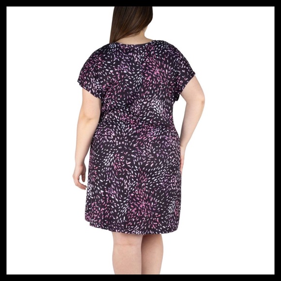 PLUS SIZE Nicole Miller Women’s Blue & Pink Knot Dress - Picture 4 of 6